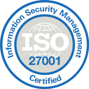 Visuel badge ISO 27001 de certification Information Security Management